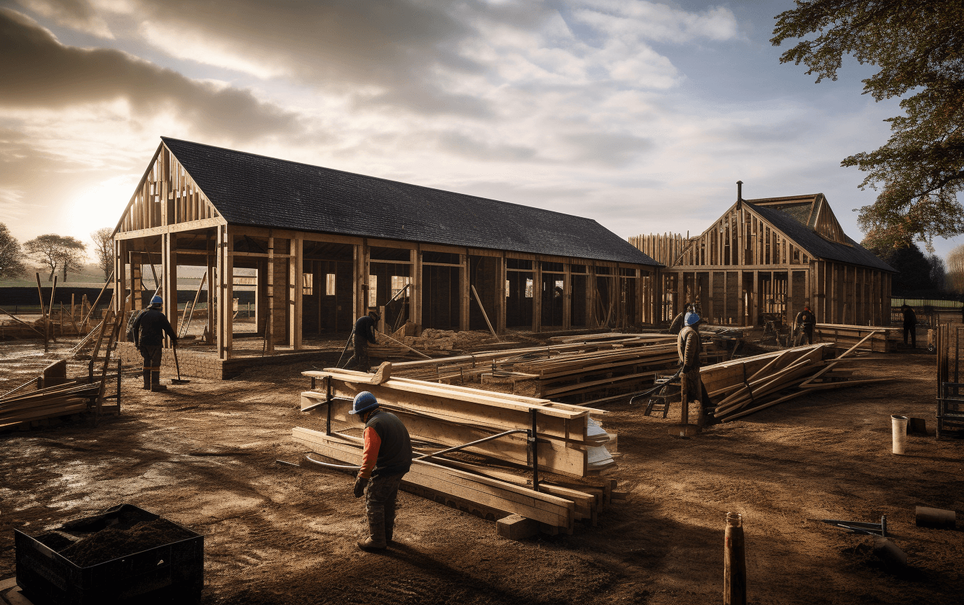 horse stable under construction